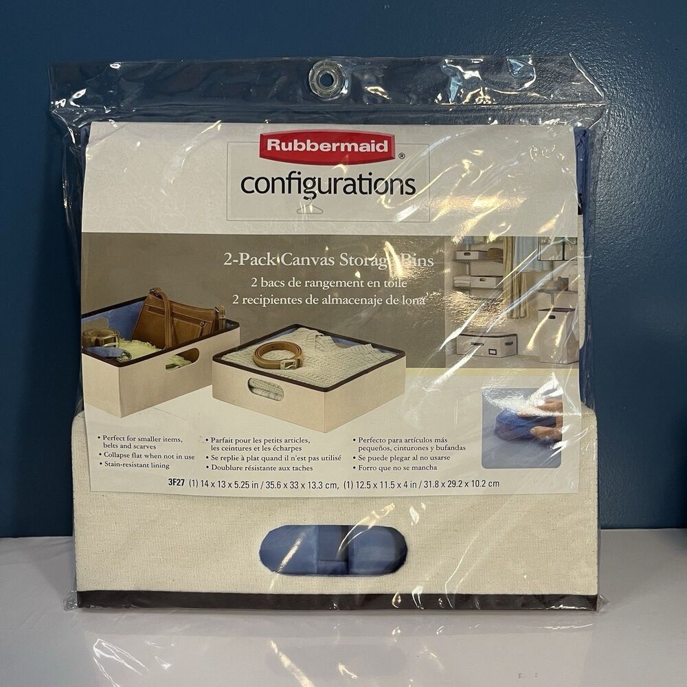 Rubbermaid Configurations Closet 2-pack Canvas Storage Bins *HTF